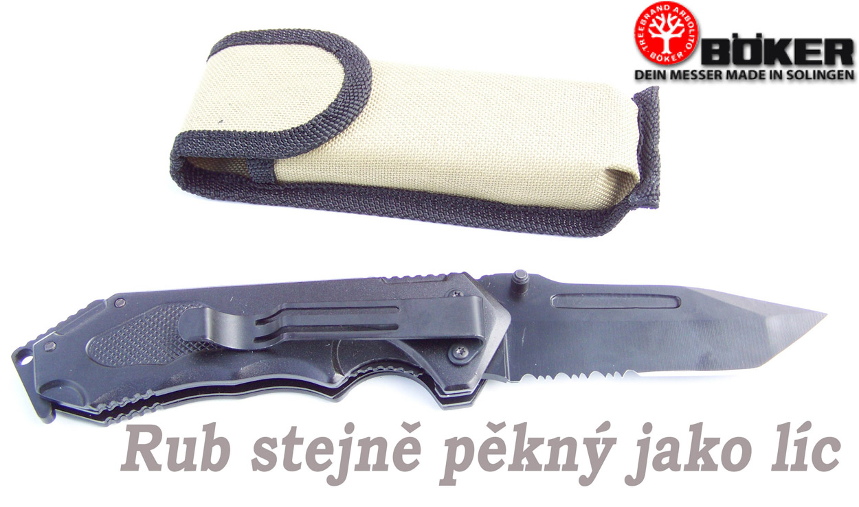 Nůž zavírací BŐKER ® - Solingen-Army střih s klipsem, Tanto čepel. - Image 9