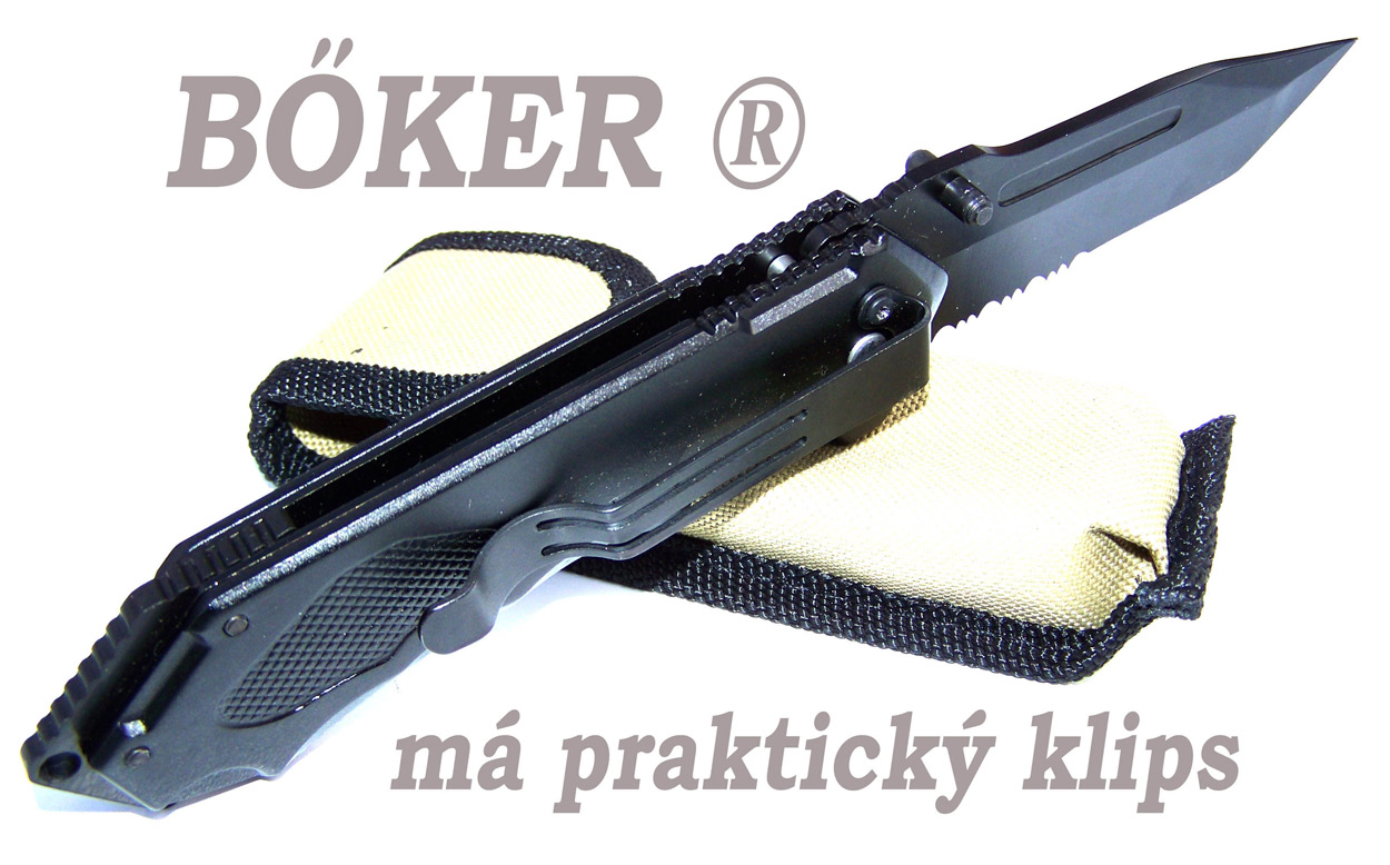 Nůž zavírací BŐKER ® - Solingen-Army střih s klipsem, Tanto čepel. - Image 8
