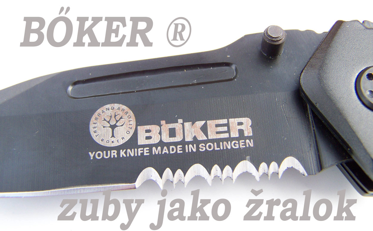 Nůž zavírací BŐKER ® - Solingen-Army střih s klipsem, Tanto čepel. - Image 4