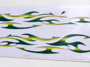 Samolepky imitace airbrush-zelený oheň 40cm.