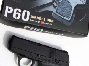 Airsoftová pistole, kovové tělo P 60 cal.6mm.