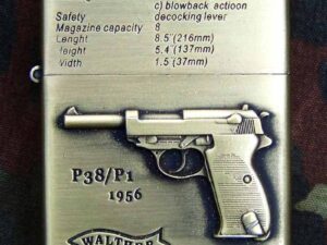 Benzinový zapalovač - devítka Walther P38.