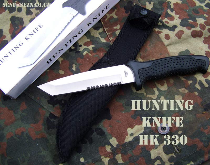 Hunting Knife silver masivní dýka s tanto čepelí.