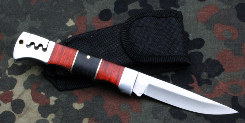 Kapesní zavírací nožík chrom ocel dřevo 175mm. - Image 5