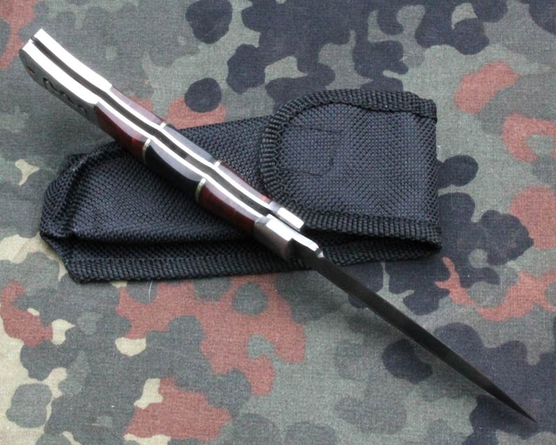 Kapesní zavírací nožík chrom ocel dřevo 175mm. - Image 3