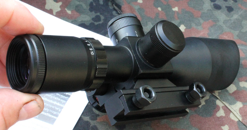 Puškohled a laser SHORT RIFLESCOPE 2,5-10 x40 Ultra krátký 205mm. - Image 19