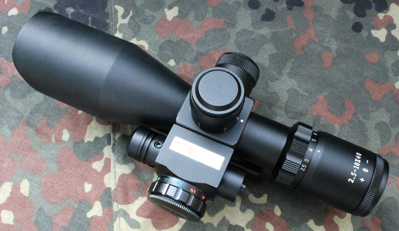 Puškohled a laser SHORT RIFLESCOPE 2,5-10 x40 Ultra krátký 205mm. - Image 14