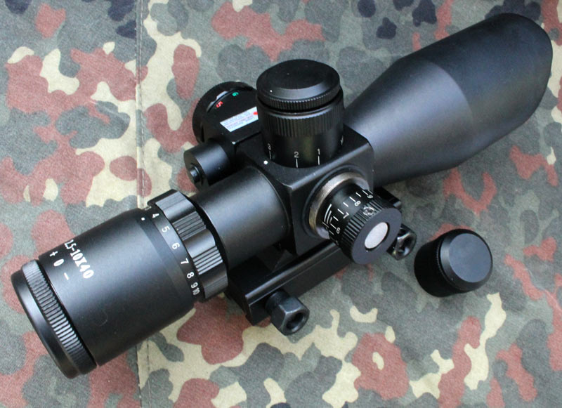 Puškohled a laser SHORT RIFLESCOPE 2,5-10 x40 Ultra krátký 205mm. - Image 13