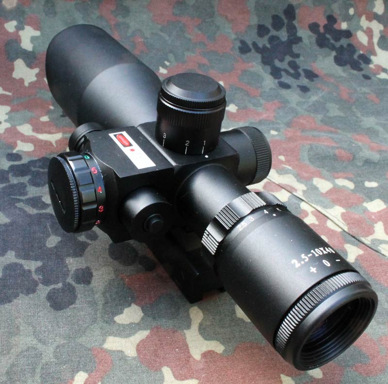 Puškohled a laser SHORT RIFLESCOPE 2,5-10 x40 Ultra krátký 205mm. - Image 7