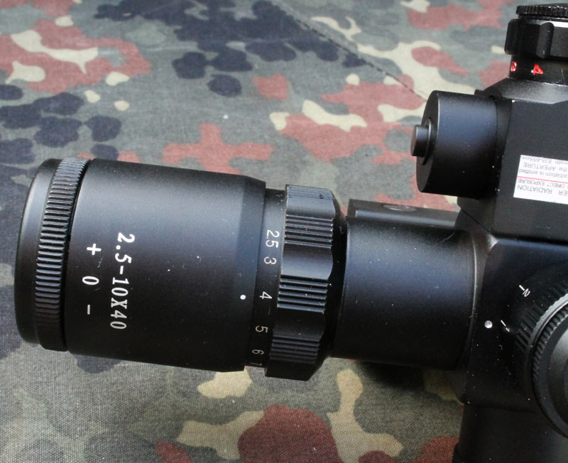 Puškohled a laser SHORT RIFLESCOPE 2,5-10 x40 Ultra krátký 205mm. - Image 6
