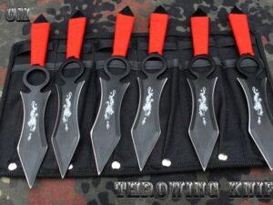 Sada 6 vrhacích nožů Throwing knife 20cm v pouzdře.