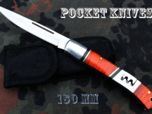 Kapesní zavírací nožík chrom ocel dřevo 180mm.