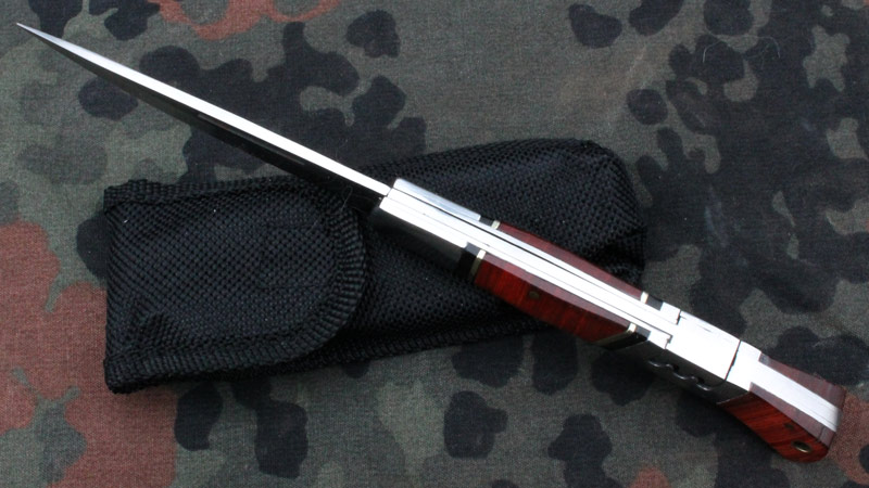 Kapesní zavírací nožík chrom ocel dřevo 180mm. - Image 7