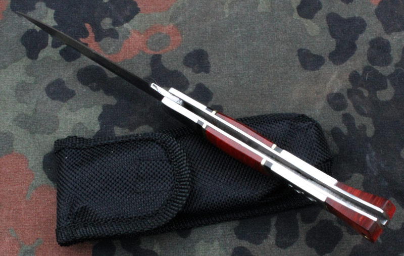 Kapesní zavírací nožík chrom ocel dřevo 180mm. - Image 6