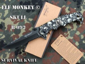 Rychlootevírací nůž ELF Monkey©  - Skull - B092  22cm.
