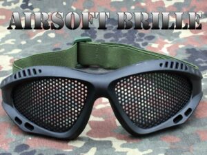 Brýle na airsoft černé -kovová mřížka.