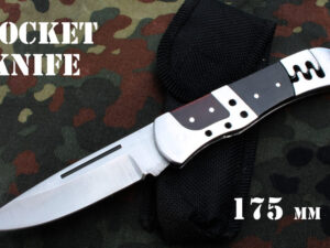 Kapesní zavírací nožík chrom ocel dřevo 175mm.