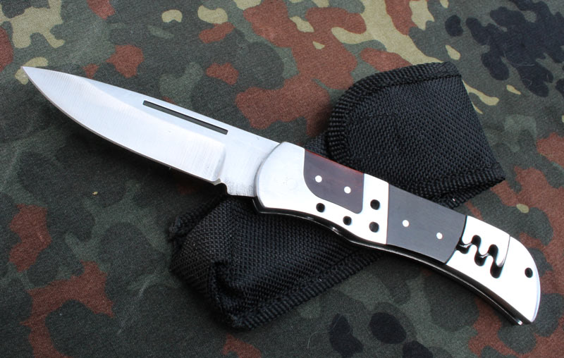 Kapesní zavírací nožík chrom ocel dřevo 175mm. - Image 7
