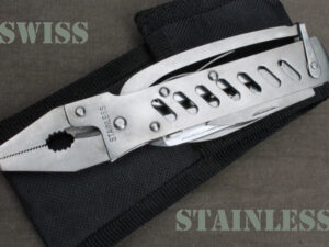 Švícarák multi zavírací nožík kleště nůžky Stainless.