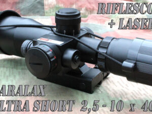  Puškohled a laser SHORT RIFLESCOPE 2,5-10 x40 Ultra krátký 205mm Paralaxa! .