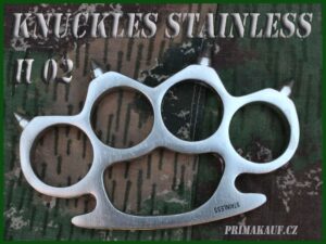 Matný stříbrný boxer s ostny H02 Knuckles Stainless obrana.