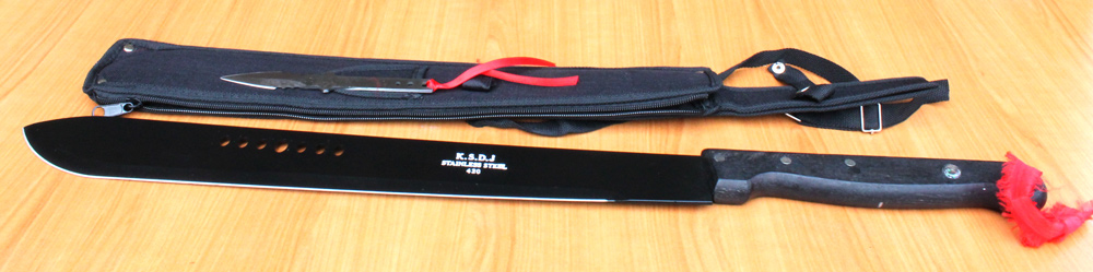 Mačeta K.S.D.J 68cm dlouhá s házecím nožíkem. - Image 5