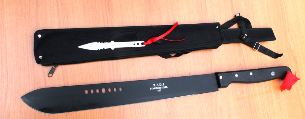 Mačeta K.S.D.J 68cm dlouhá s házecím nožíkem. - Image 4