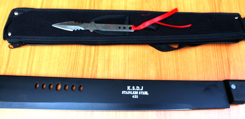 Mačeta K.S.D.J 68cm dlouhá s házecím nožíkem. - Image 3