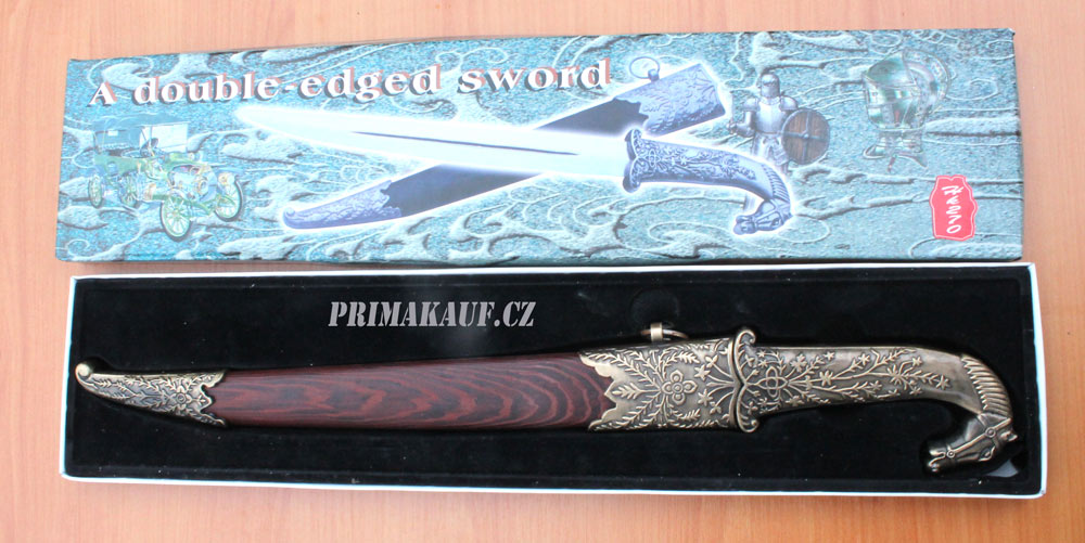 Zdobená dýka Horse A Double-edged Sword s pochvou - Image 5