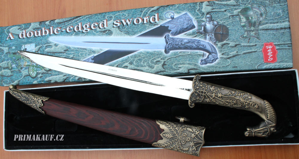 Zdobená dýka Horse A Double-edged Sword s pochvou - Image 4