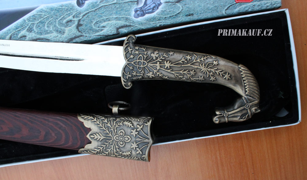 Zdobená dýka Horse A Double-edged Sword s pochvou - Image 3