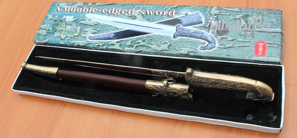 Zdobená dýka Horse A Double-edged Sword s pochvou - Image 2