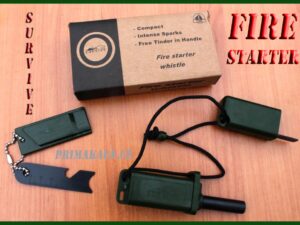 Survive Army set křesadlo, píšťálka, otvírák, přežití.