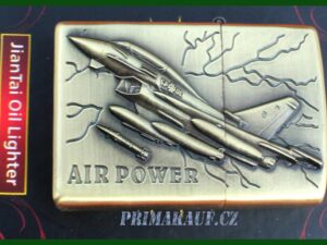 Benzinový zapalovač AIR Power stíhačka styl zippo.