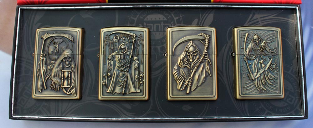 Benzinový zapalovač Smrtka s kosou styl zippo. - Image 2