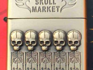Benzinový zapalovač Skull Market styl zippo.