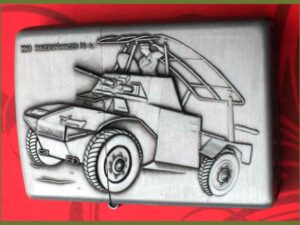 Benzinový zapalovač Panzerspahwagen německý 2WV automobil styl zippo.