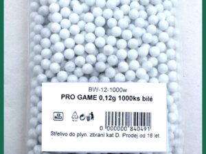 Airsoft kuličky ráže BB 6mm bíle Pro game- 1000ks 0,12g.