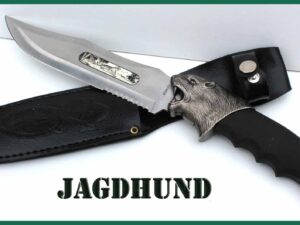 Zdobená lovecká dýka Jagdhund s pochvou 33cm - černý