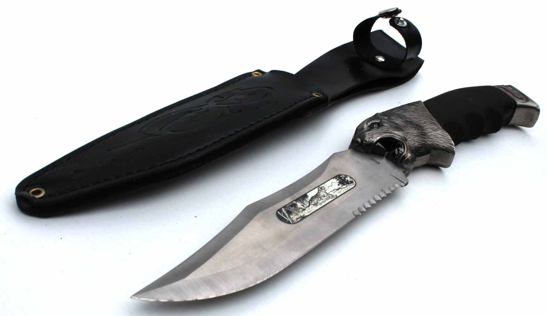 Zdobená lovecká dýka Jagdhund s pochvou 33cm - černý - Image 6