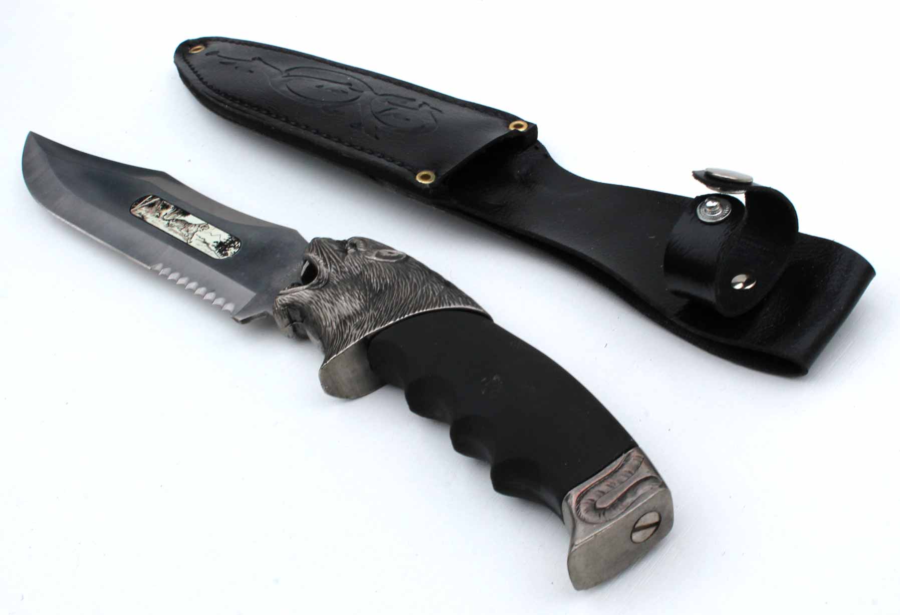 Zdobená lovecká dýka Jagdhund s pochvou 33cm - černý - Image 5