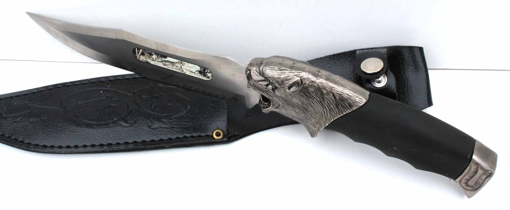 Zdobená lovecká dýka Jagdhund s pochvou 33cm - černý - Image 4