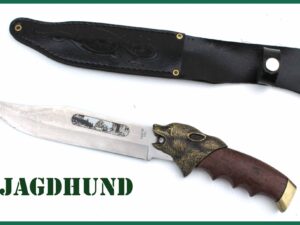 Zdobená lovecká dýka Jagdhund s pochvou 33cm - hnědý