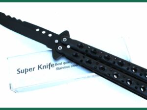 Nůž motýlek černý Stainless délka 22,5cm lehčený