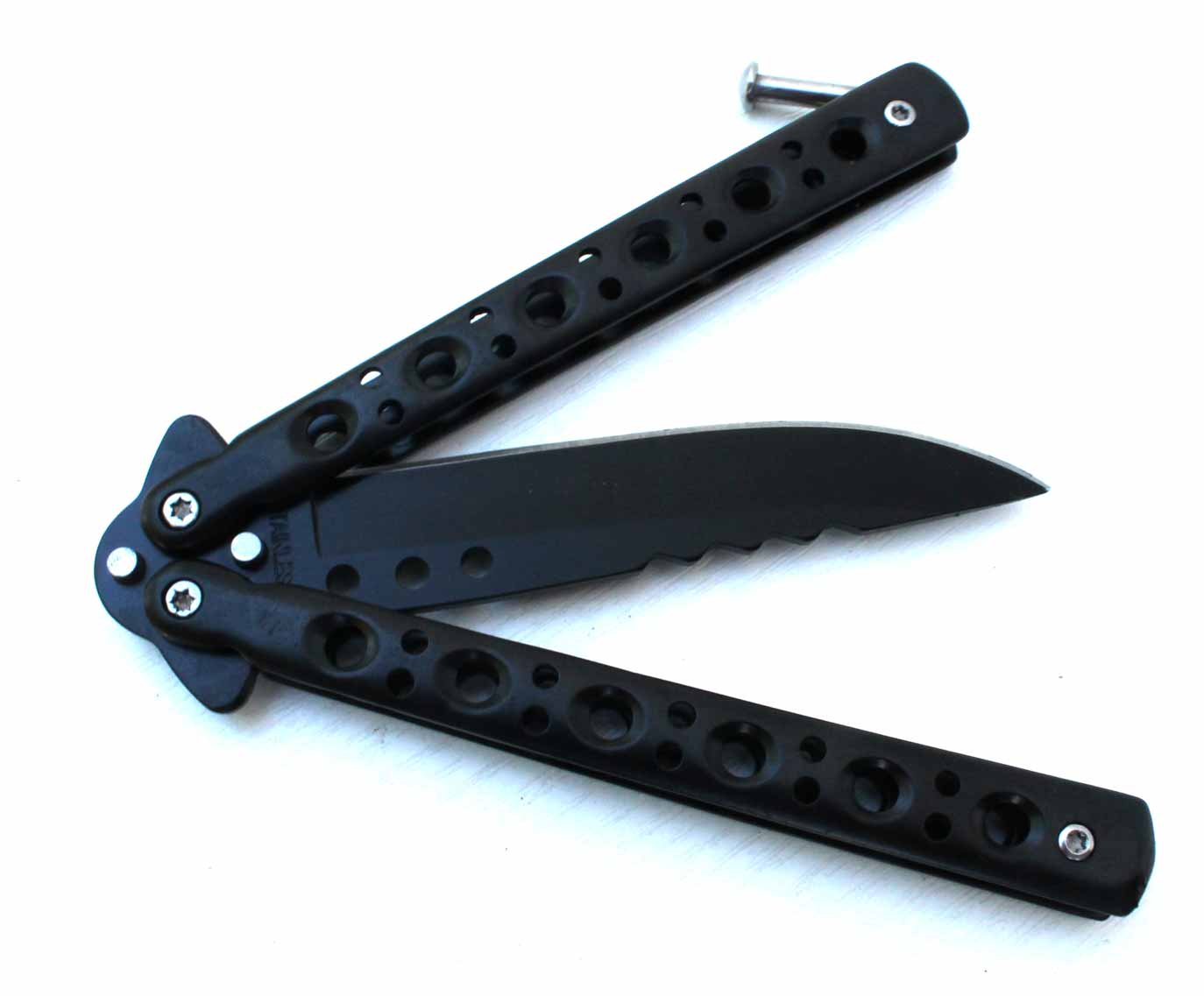 Nůž motýlek černý Stainless délka 22,5cm lehčený - Image 4