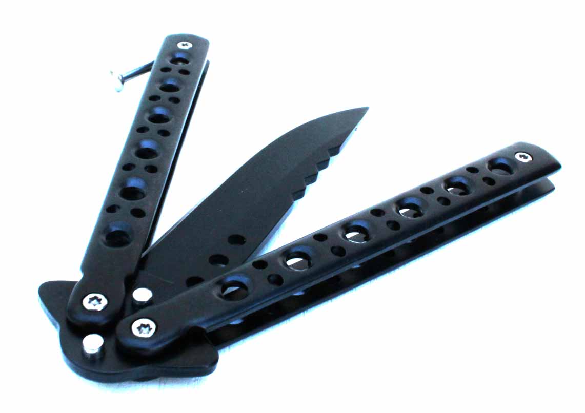 Nůž motýlek černý Stainless délka 22,5cm lehčený - Image 3