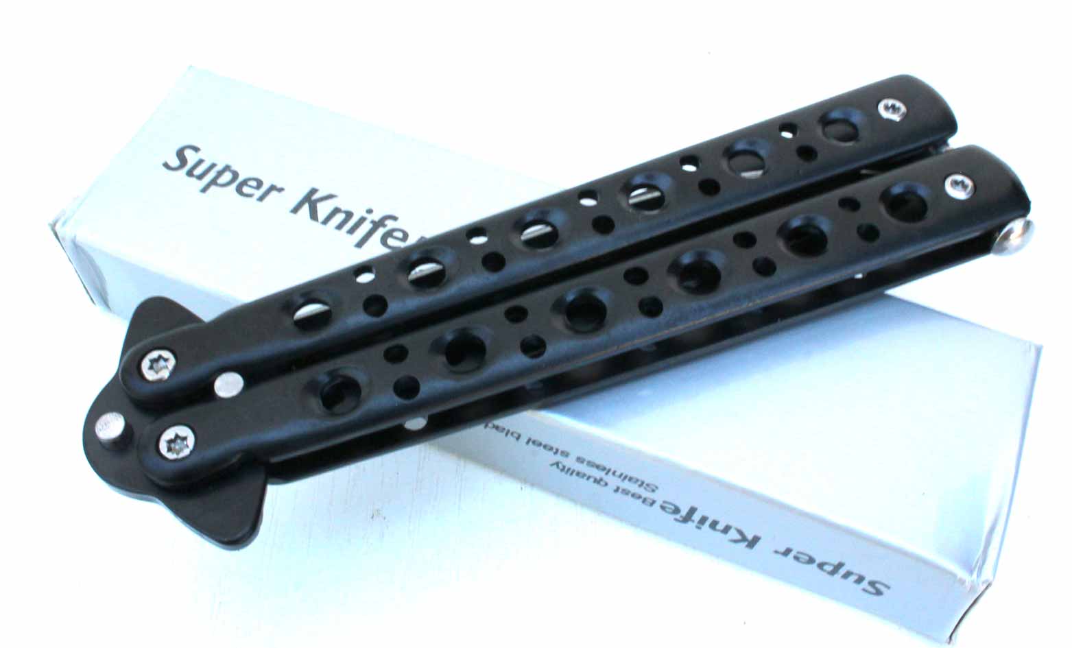 Nůž motýlek černý Stainless délka 22,5cm lehčený - Image 2