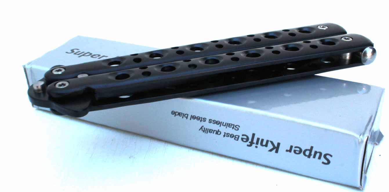 Nůž motýlek černý Stainless délka 22,5cm lehčený - Image 6