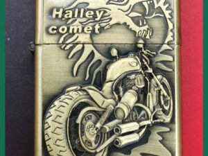 Benzinový zapalovač motocykl Halley Comet Chopper styl zippo.