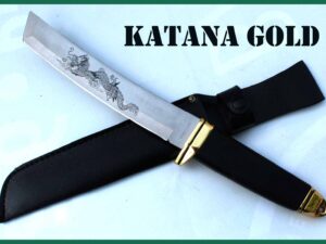 Krátká katana Samuraj meč HK 9915 Gold - Stainless steel ocel 34cm